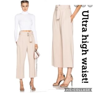 A.L.C. Dillon Gaucho Crop Belted Paperbag Pants STAINS